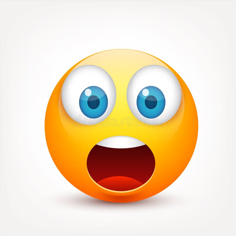 Cara Sonriente, Amarilla Con Emociones Emoji Realista Humor Triste O Feliz,  Enojado Del Emoticon Personaje De Dibujos Animados Ve Ilustración del  Vector - Ilustración de color, asustado: 135099424