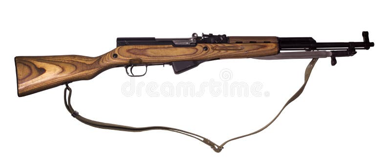 Carabina semiautomatica su fondo bianco fotografie stock libere da diritti Carabina semiautomatica su fondo bianco fotografie stock libere da diritti