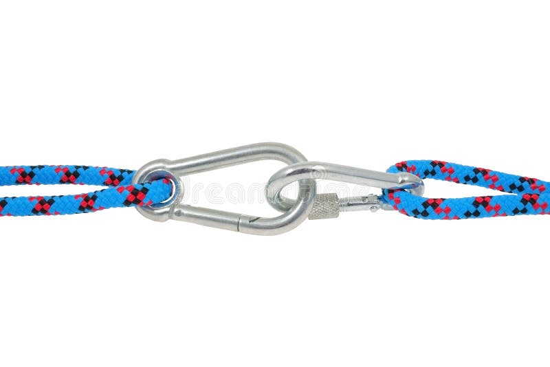 Carabiner and rope stock photo. Image of security, clip 35210248
