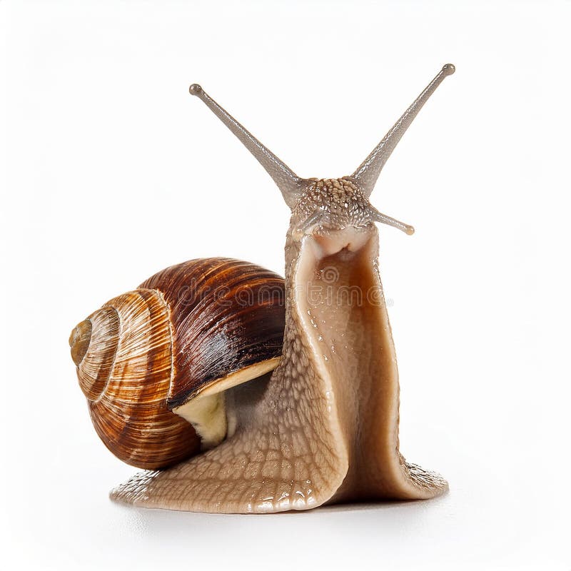 Caracol aislado en un fondo blanco. imagen generada por ai