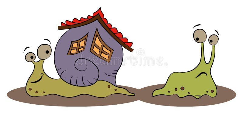 Caracol feliz con una casa y la barra libre illustration Caracol feliz con una casa y la barra libre illustration