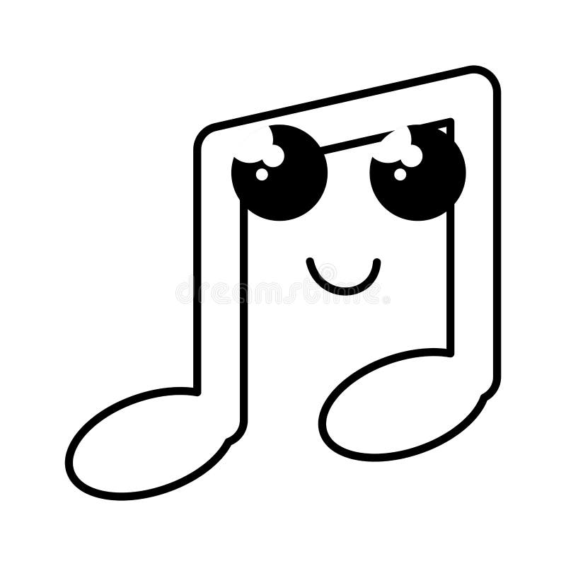 Caractere De Kawaii De Note De Musique Illustration De Vecteur Illustration Du Forme Signe 137109053