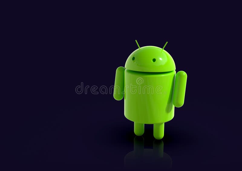 Caract Re De Robot De Logo D Android 3d Sur Le Fond Fonc Image Editorial Illustration Du Comparez Concurrentiel