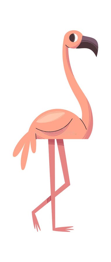 Caracter pássaro flamingo safari rosa ilustração stock