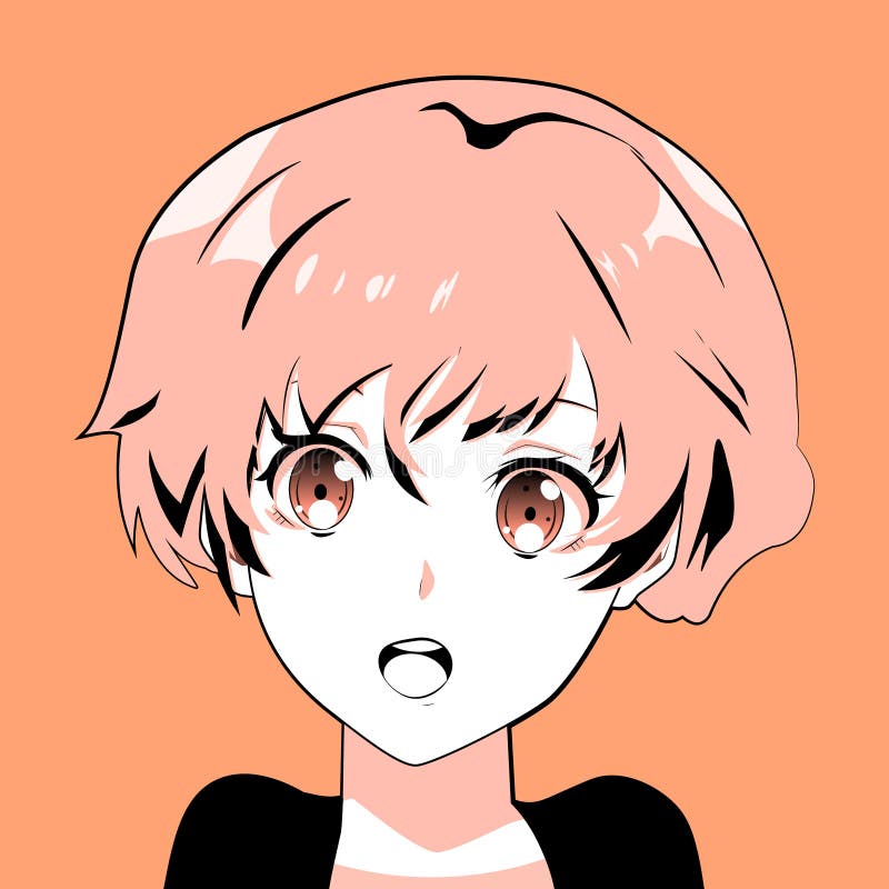 mulher curto cabelo moda desenho animado rabisco kawaii animê