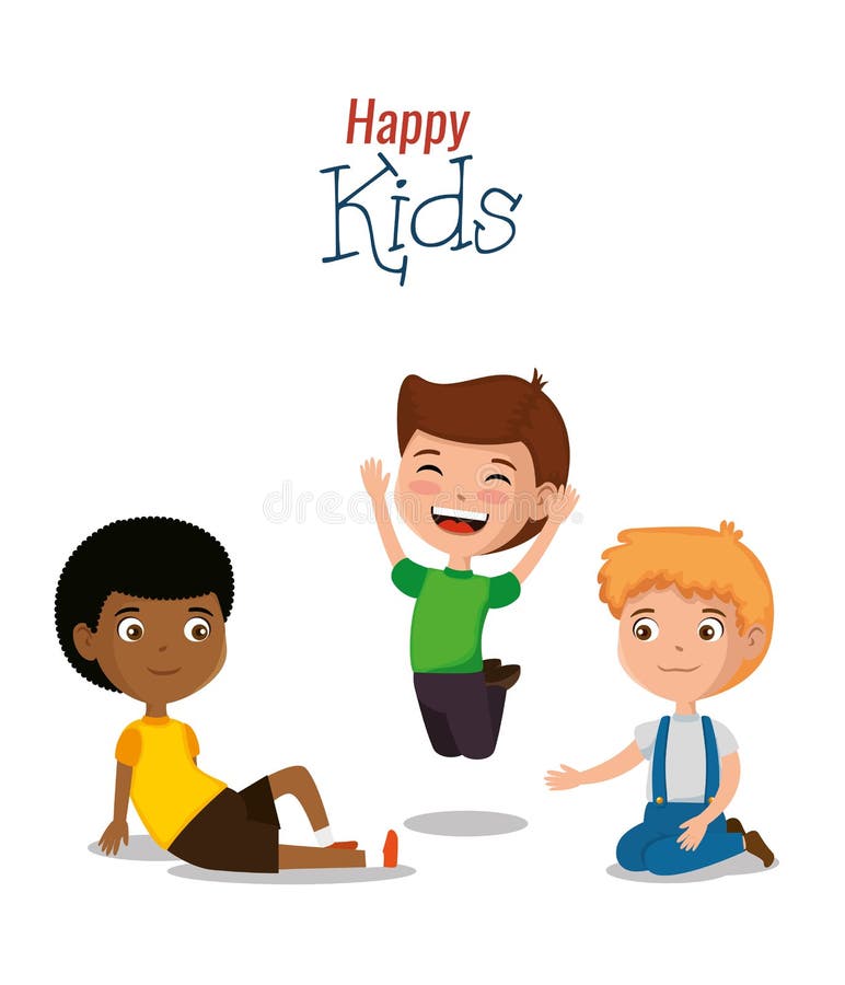 Caracteres felices de los niños pequeños libre illustration Caracteres felices de los niños pequeños libre illustration