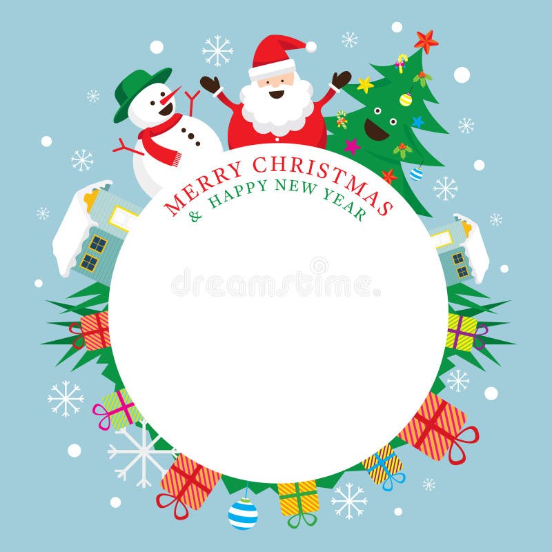 Caracteres, Feliz Navidad y Feliz Año Nuevo stock de ilustración Caracteres, Feliz Navidad y Feliz Año Nuevo stock de ilustración