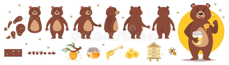 Caractère d'ours pour l'animation illustration libre de droits Caractère d'ours pour l'animation illustration libre de droits