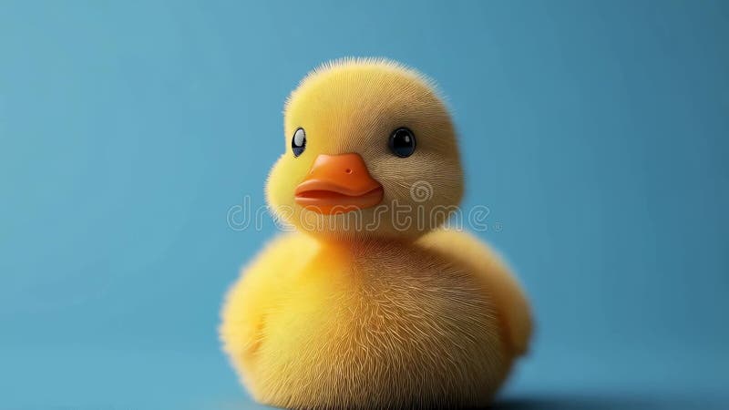 Caractère de canard jaune mignon avec des caractéristiques douces illustration libre de droits