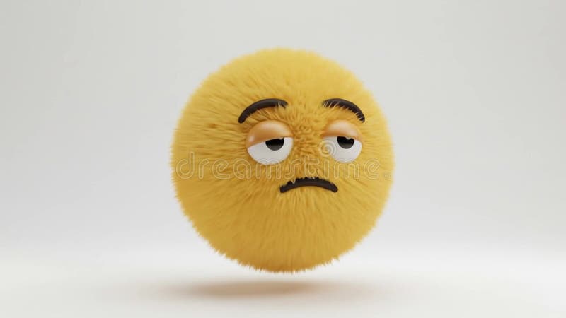 Caractère de fureur jaune exprimant tristesse et déception illustration stock