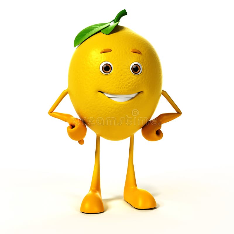 Caractère de nourriture - citron illustration stock Caractère de nourriture - citron illustration stock