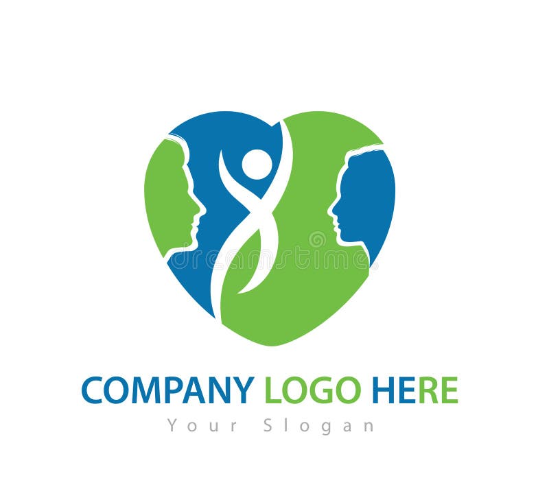 Caractère humain avec le logo de concept, le vecteur verts de logo d'homme et de femme illustration libre de droits Caractère humain avec le logo de concept, le vecteur verts de logo d'homme et de femme illustration libre de droits