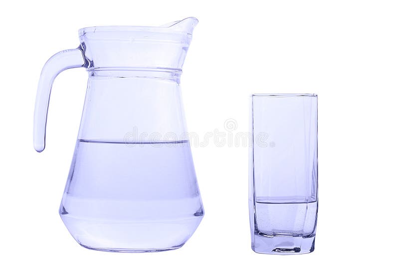 Carafe Et Verre Avec De L'eau Photo stock Image du cristal, bouteille
