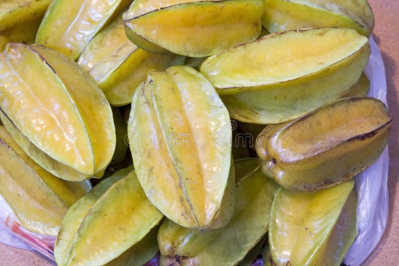 Carambola or Star Fruit on Table in Puerto Rico Stock Image - Image of ...