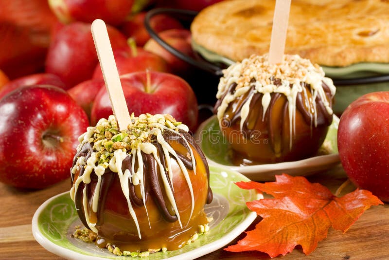 Caramel apples royalty free stock photo