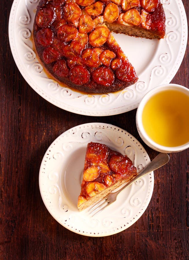 Caramel Banana Upside Down Cake Stock Image Image of caramel, syrup