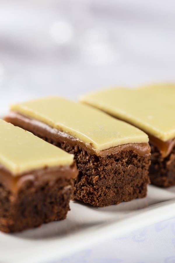 Caramel brownie bars stock image. Image of gourmet, baked 36738553