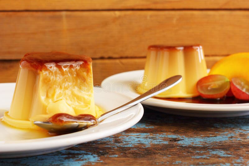 Caramel custard pudding stock image. Image of cuisine 32748273