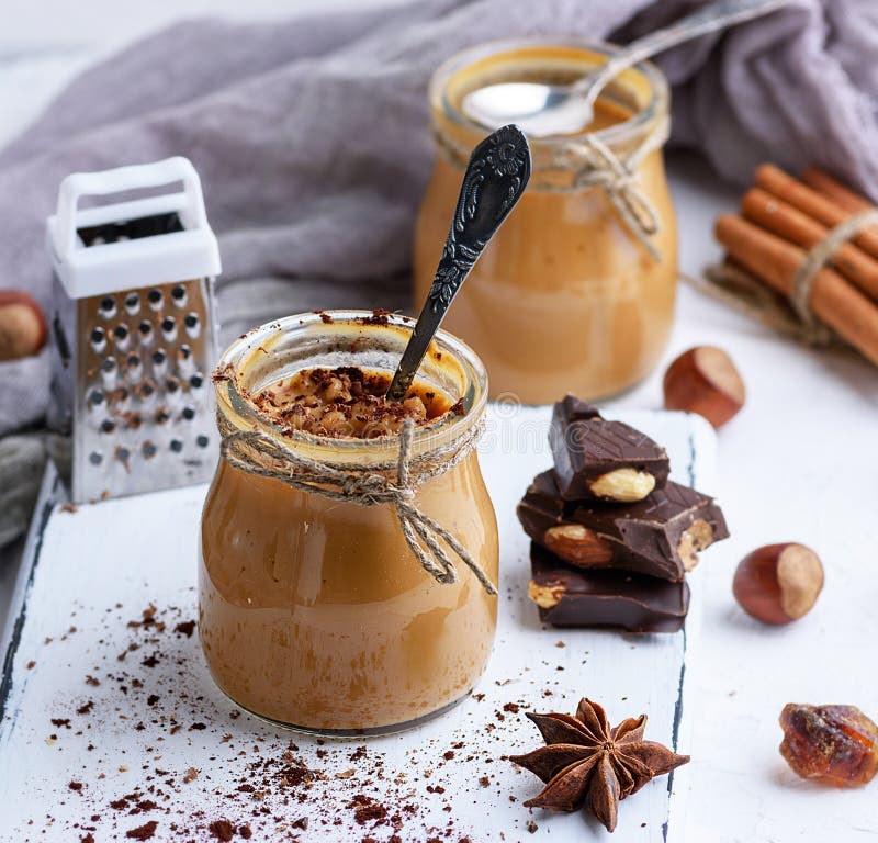 Caramel Dessert Toffee in a Glass Jar Stock Image Image of sticky