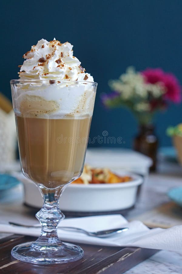 Caramel Latte with Whipped Cream Stock Image Image of lifestyle