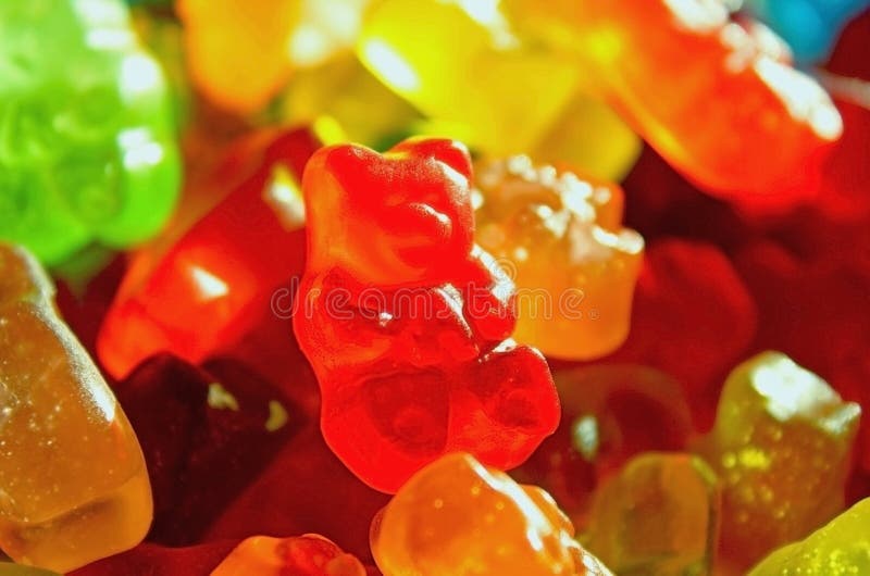 Caramella gommosa dell'orso, vendita, fondo fotografia stock libera da diritti Caramella gommosa dell'orso, vendita, fondo fotografia stock libera da diritti