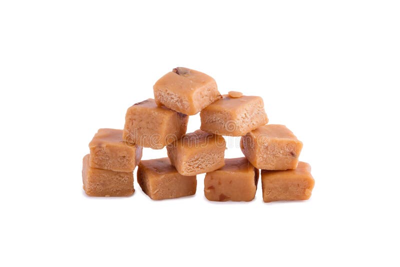 A Stack of Fudge Isolated on a White Background. A Stack of Fudge Isolated on a White Background