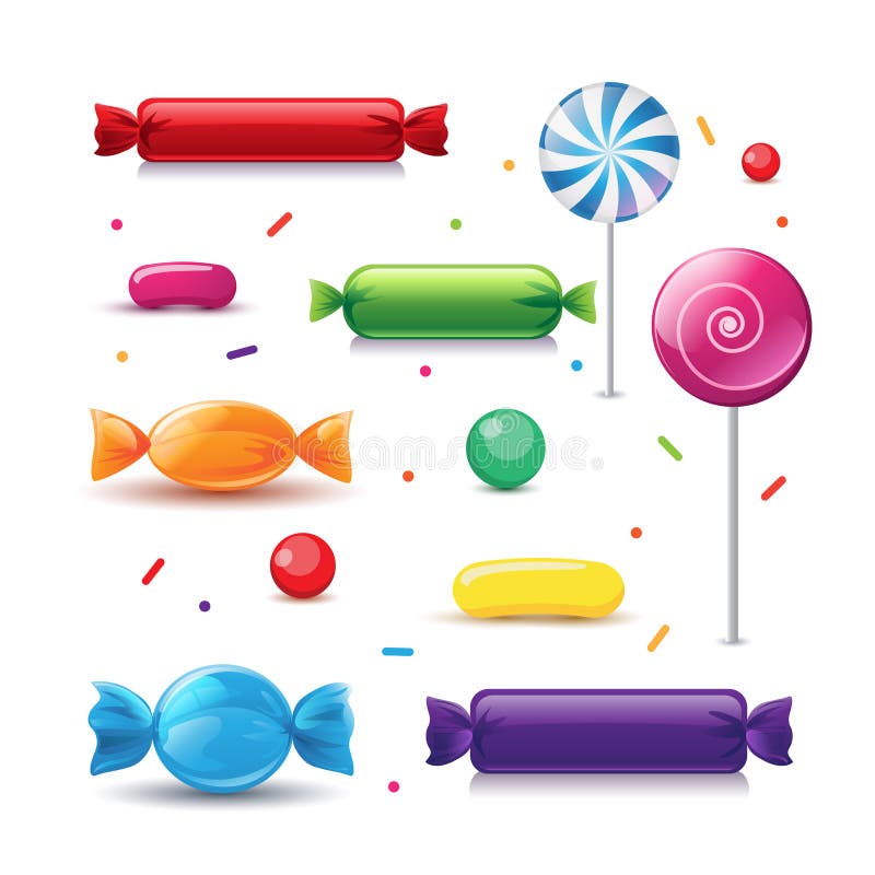 Caramelos Coloridos Realistas Del Vector Ilustración del Vector