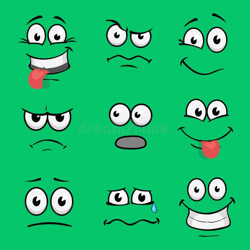 Caras do divertimento dos desenhos animados ajustadas Ilustração do vetor do projeto do divertimento ilustração royalty free Caras do divertimento dos desenhos animados ajustadas Ilustração do vetor do projeto do divertimento ilustração royalty free