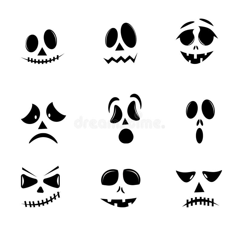 conjunto de fantasmas de halloween com uma cara sorridente assustadora e  engraçada, ilustração vetorial de desenho animado 4684553 Vetor no Vecteezy