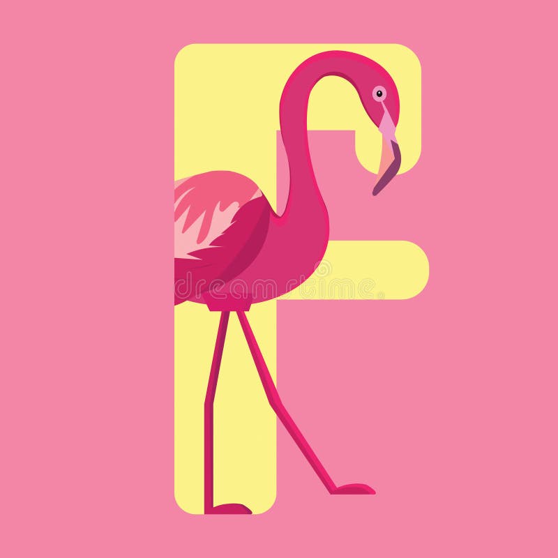 Carattere con flamingos Alphabet F fatto di uccello di fenicottero Idea per i libri per bambini illustrazione di stock Carattere con flamingos Alphabet F fatto di uccello di fenicottero Idea per i libri per bambini illustrazione di stock