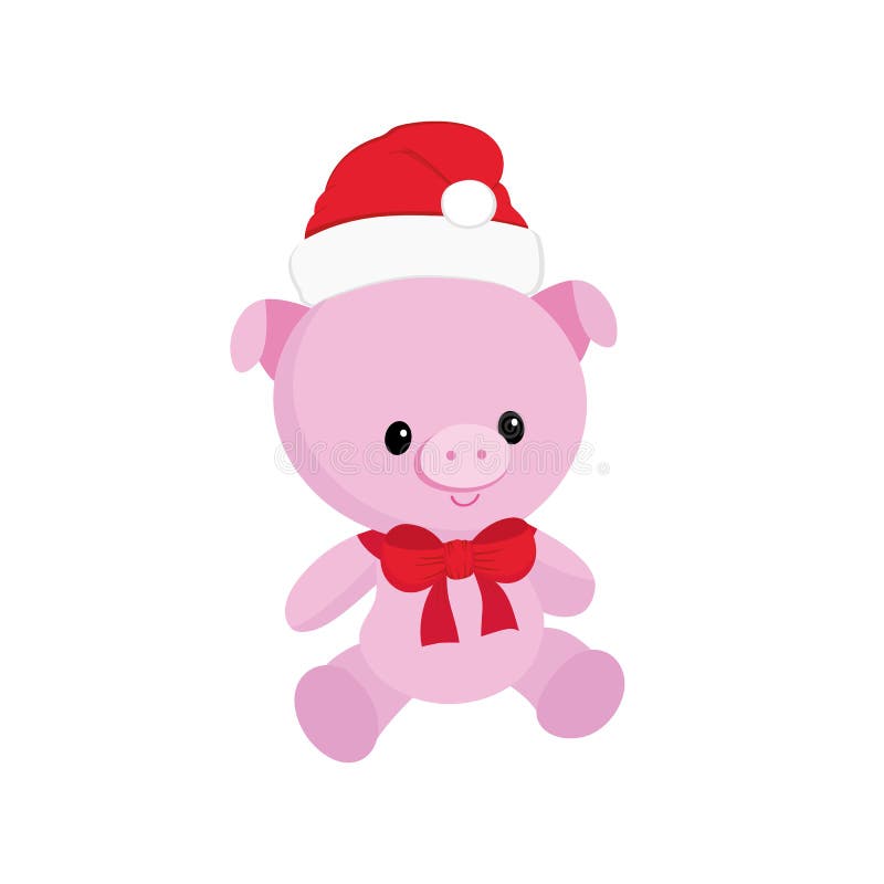 Carattere del porcellino di simbolo 2019 svegli del nuovo anno del maiale piccolo, ragazzo di porcellino, in cappello rosso, rega illustrazione vettoriale Carattere del porcellino di simbolo 2019 svegli del nuovo anno del maiale piccolo, ragazzo di porcellino, in cappello rosso, rega illustrazione vettoriale