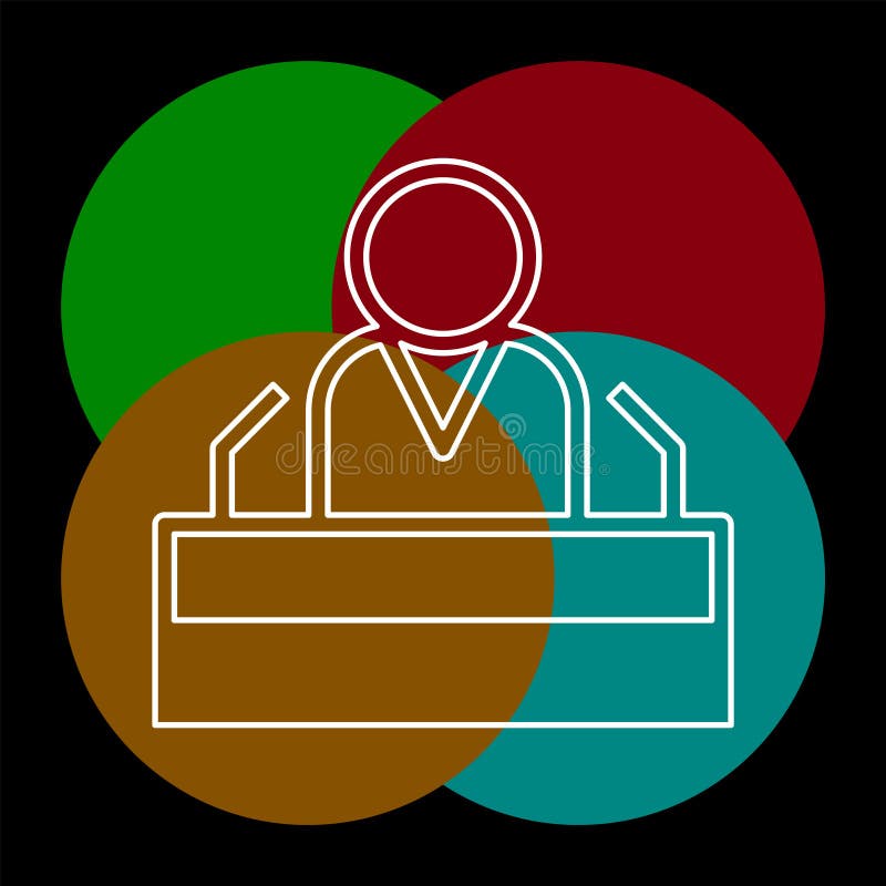 Carattere dell'altoparlante di pubblico dell'icona di discorso di presidente illustrazione vettoriale Carattere dell'altoparlante di pubblico dell'icona di discorso di presidente illustrazione vettoriale