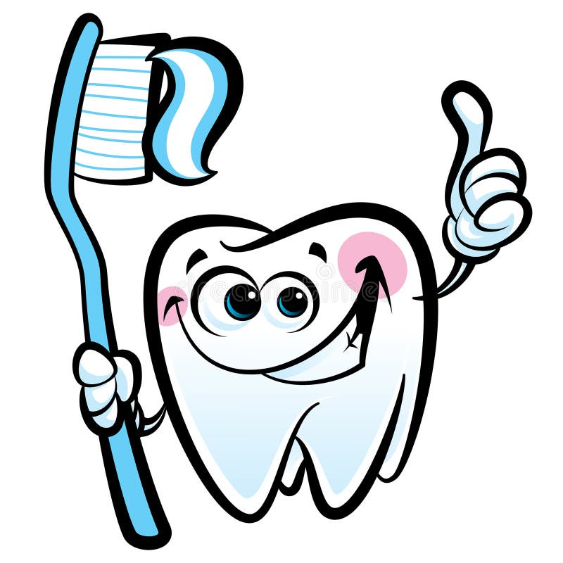 Carattere molare del dente del fumetto felice che tiene i wi dentari dello spazzolino da denti royalty illustrazione gratis Carattere molare del dente del fumetto felice che tiene i wi dentari dello spazzolino da denti royalty illustrazione gratis