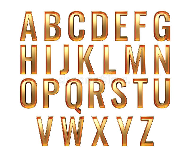 Carattere retroattivo dorato. lettere alfabetiche isolate su uno sfondo bianco con tracciato di ritaglio illustrazione 3d royalty illustrazione gratis