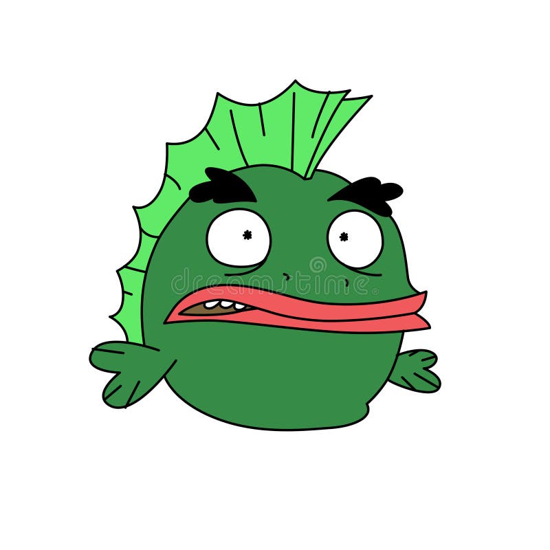 Carattere verde divertente del pesce Vettore Stile piano Rana con una lepre Anfibio del fumetto Mascotte dell'eroe per un negozio royalty illustrazione gratis Carattere verde divertente del pesce Vettore Stile piano Rana con una lepre Anfibio del fumetto Mascotte dell'eroe per un negozio royalty illustrazione gratis