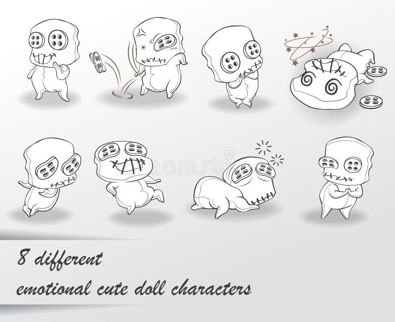 8 caratteri svegli differenti della bambola royalty illustrazione gratis 8 caratteri svegli differenti della bambola royalty illustrazione gratis