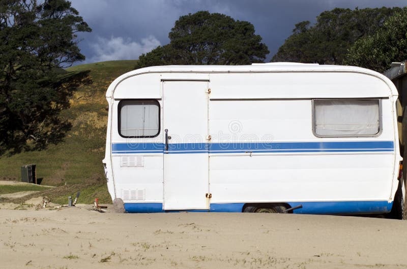 Caravan campsite royalty free stock photo