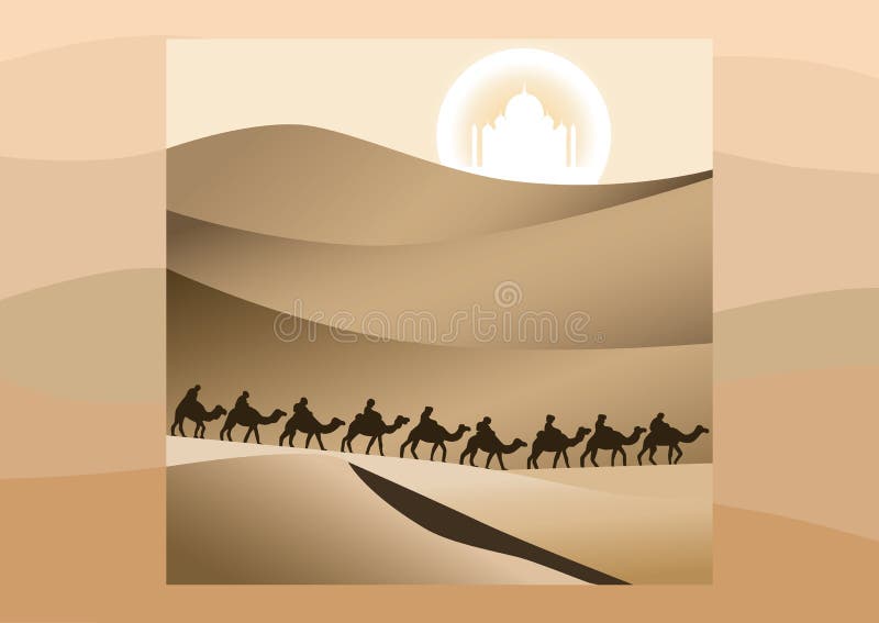 Caravana de los camellos del desierto libre illustration Caravana de los camellos del desierto libre illustration