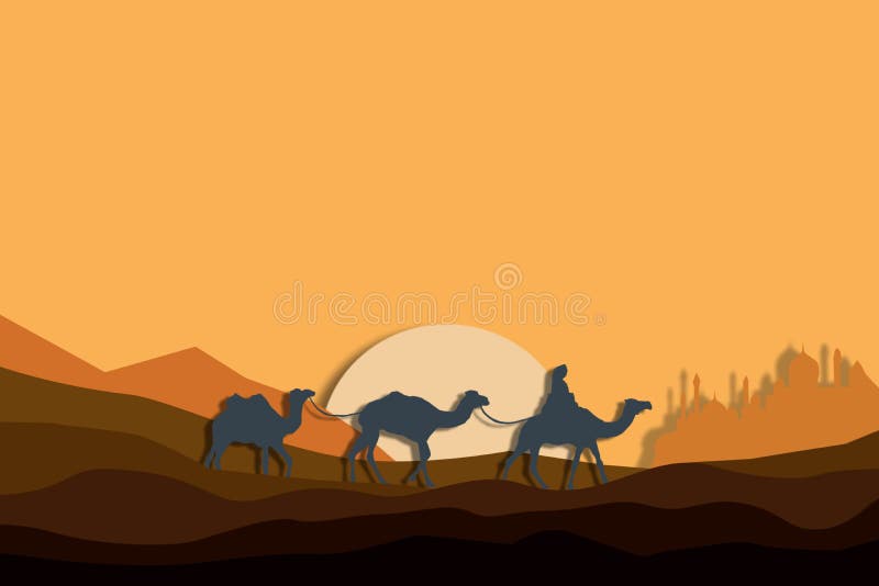 Caravane de chameau dans le désert