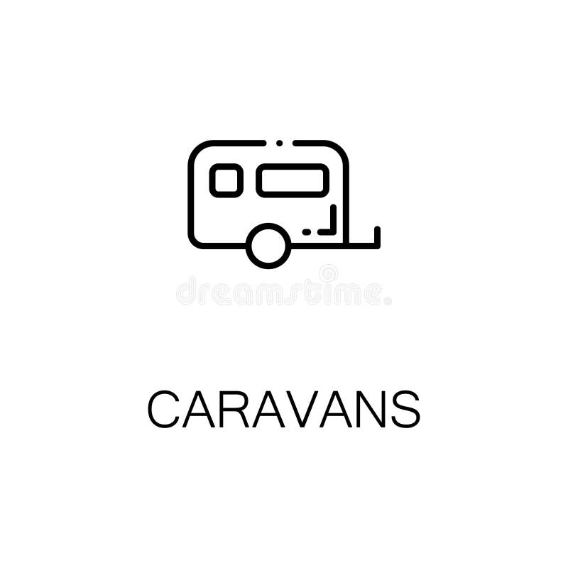 Caravans Flat Icon or Logo for Web Design. Stock Vector - Illustration ...