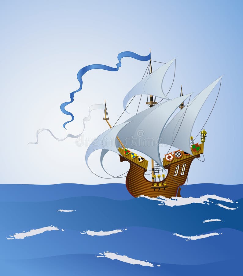 Caravela ilustração royalty free