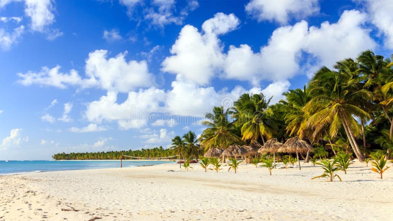 Caraïbisch strand in Dominicaanse Republiek royalty-vrije stock foto's Caraïbisch strand in Dominicaanse Republiek royalty-vrije stock foto's