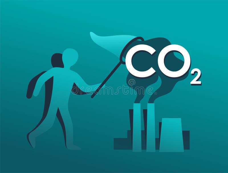 Carbon Capture CO2 neutral strategy of energetics royalty free illustration