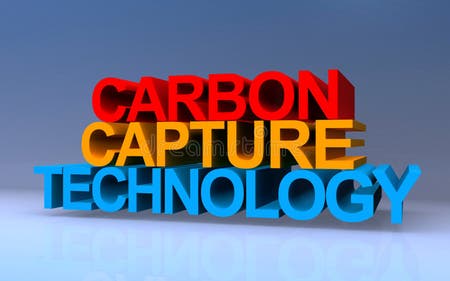 Carbon Capture Technology on Blue Stock Illustration - Illustration of