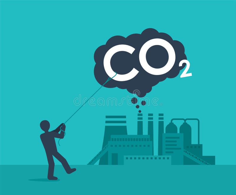 Carbon Capture Technology - CO2 neutral strategy royalty free illustration