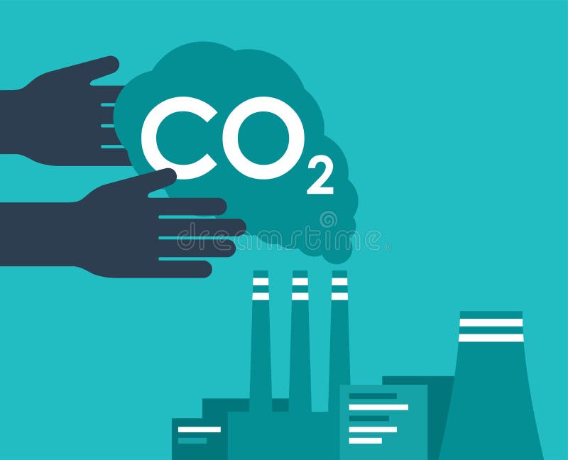 Carbon Capture Technology - CO2 neutral strategy royalty free illustration