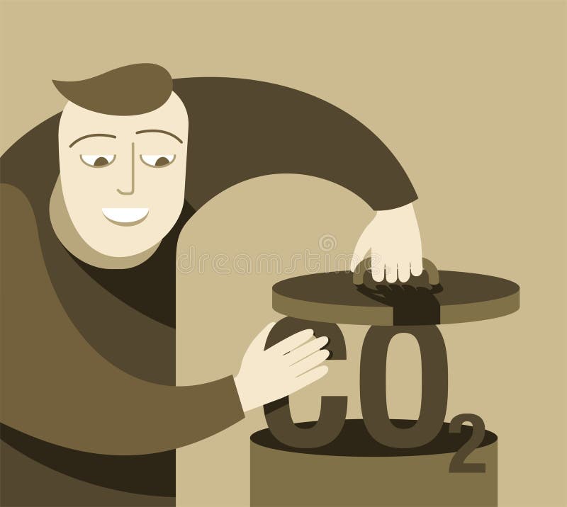 Carbon Capture Technology - decarbonization strategy royalty free illustration