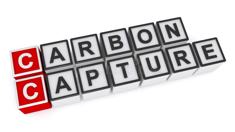 Carbon capture word block on white vector illustration