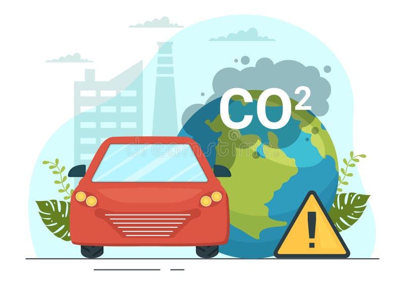Carbon Dioxide or CO2 Illustration To Save Planet Earth from Climate ...