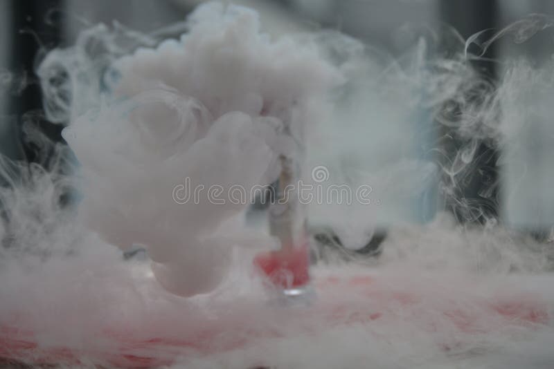 Carbon Dioxide is Heavier Than Air Visible on the Glass Stock Photo